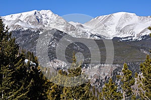 Snowy mountain peak