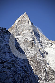 Snowy mountain peak