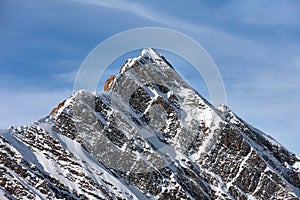 Snowy mountain peak