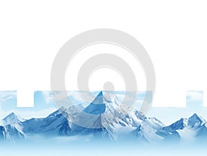 Snowy mountain peak isolated on transparent background
