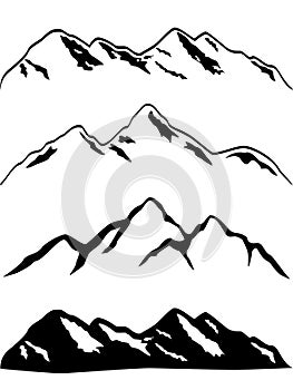 Snowy mountain peaks