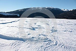 Snowy mountain in Pyrenees photo