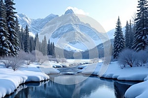 Snowy Mountain Serenity