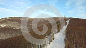 Snowy Mountain Ski Slope