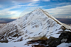 Snowy mountain summit