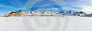 Snowy mountains of Central Crater in the Tongariro National Park