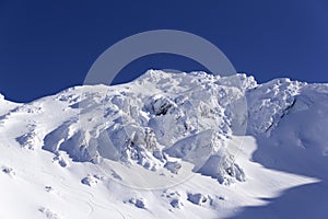 Snowy mountains in Fagarasi,Romania