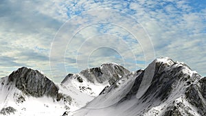 Snowy Mountains Mountain Peak with blue sky background