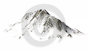 Snowy Mountains - Mountain Peak - isolated on white Background