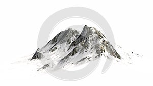 Snowy Mountains - Mountain Peak - isolated on white Background photo