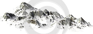 Snowy Mountains Mountain Peak - sisolated on white Background