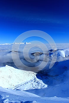 Zasnežené hory Tatry Slovensko