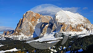 Snowy Mountains in Val Gardena photo