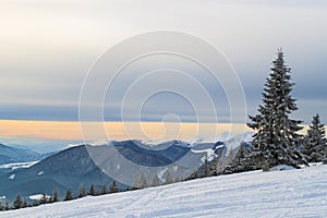 Snowy mountainside