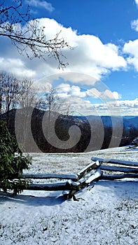Snowy mountian view photo