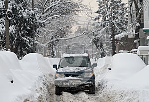 Snowy off road vehicle