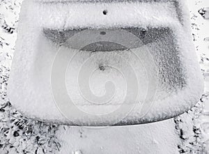 Snowy old sink