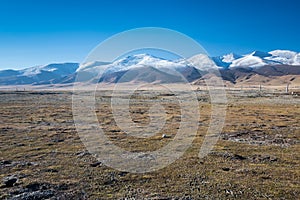 The snowy outskirts of Qinghai Lake near Hainan city