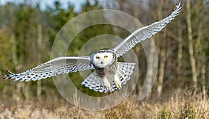 snowy owl - Bubo scandiacus - aka polar, Arctic owl is a large, white owl of the true owl family. Snowy owls are native to the