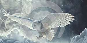 Snowy Owl Soaring. Snowy Owl in flight 02