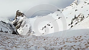 Snowy peaks in Ciucas mountains , Romania