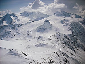 Snowy peaks in the European Alps