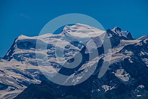 Snowy peaks of Grand Combin in Verbier, Valais, Switzerland