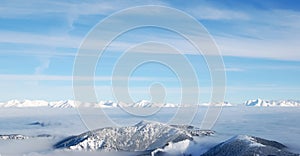 Snowy peaks of the Low and High Tatras.