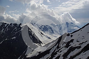 Snowy peaks in Trentino, from Mt.Vioz towards San Matteo and Tresero. photo