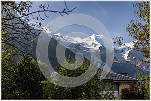 Snowy picks of Apls, view from the Chamonix, France