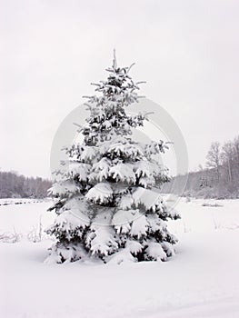 Nevoso pino un albero 