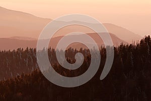 Snowy Pink Mountains