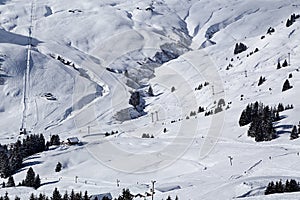 Snowy ravine Les Crozets