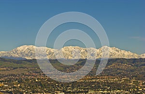 Snowy San Bernardino Mountains during Winter photo