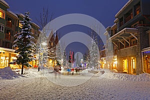 Snowy Scene of Winter Shopping