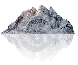 Snowy Segla peak mountain illustration in winter