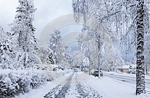 Snowy sidewalk