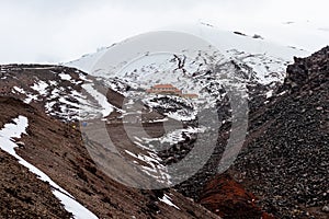 The snowy slope of Cotopaxi volcano photo