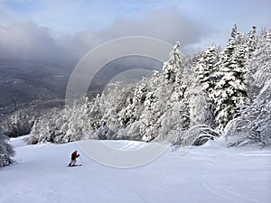 Snowy slope in the mountains