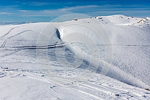 Snowy slopes in 3-5 Pigadia ski center, Naoussa, Greece