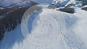 Snowy slopes of Savin Kuk ski resort in Montenegro