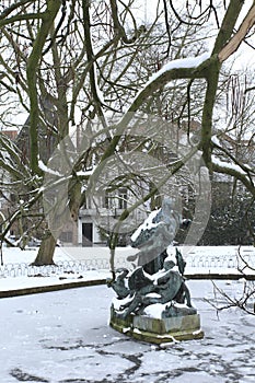 Snowy statues