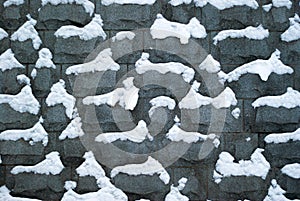 Snowy stonework