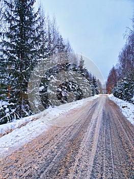 Snowy Street in Solnechnogorsk