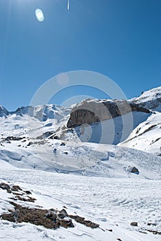 Snowy Summit, A Beautiful Mountain Landscape