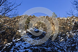 Snowy sunny Ticha Sarka in the Winter, Nature Reserve in Prague