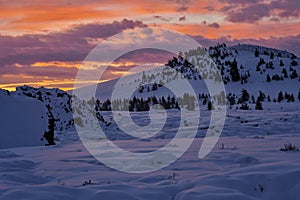 Snowy Sunrise at Craters of the Moon National Monument