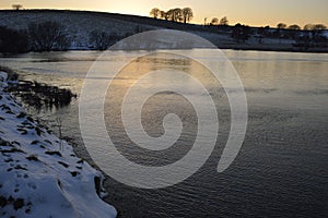 Snowy Sunset at Waldegrave Pool & North Hill