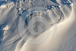 Snowy surface winter background
