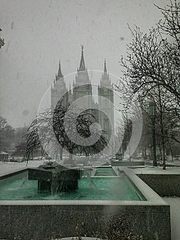 Snowy temple